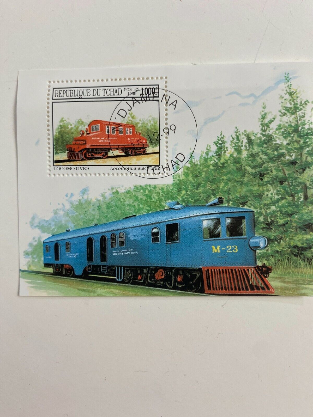 Chad 2000 Commemorative Sheet Locomotives Postage Stamps Collectibles