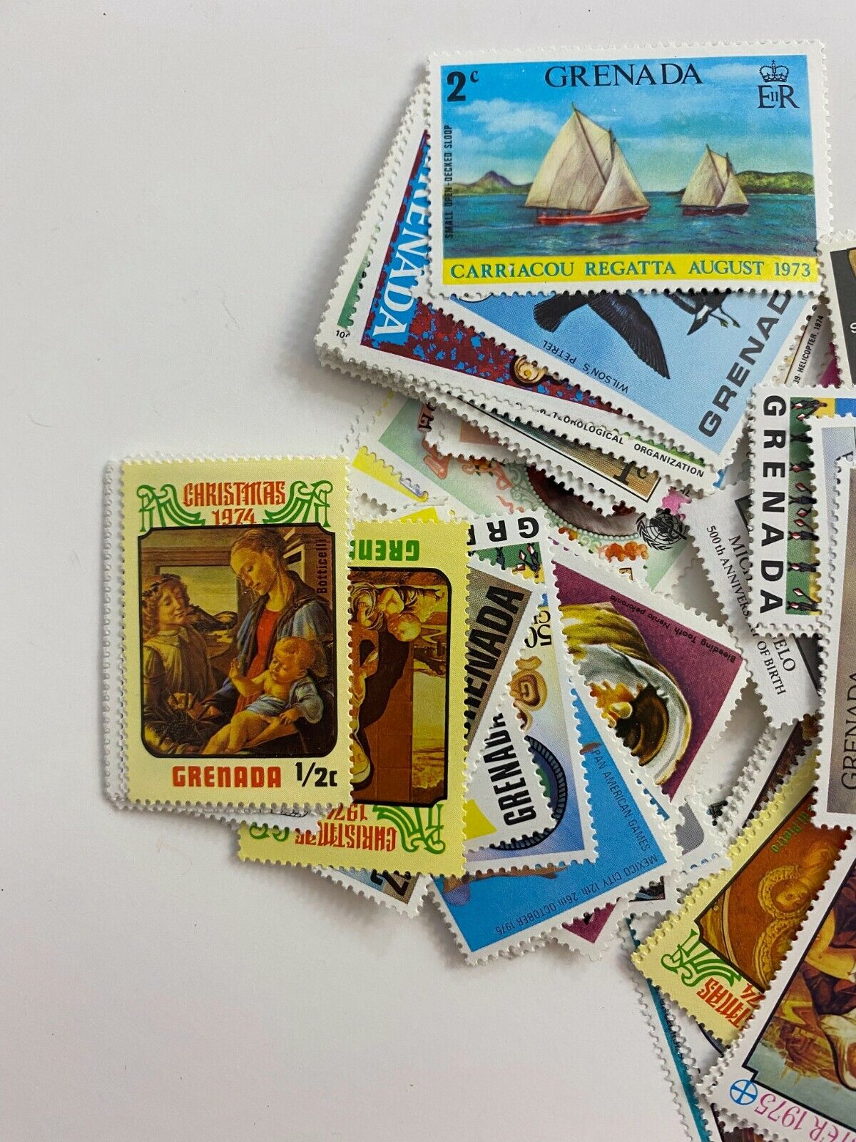 Huge Lot Grenada Caribbean Collectible Postage Stamps