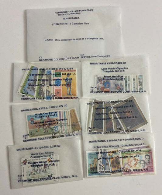 Mauritania Postage Stamps Collections 67 Stamps in 15 Complete Sets