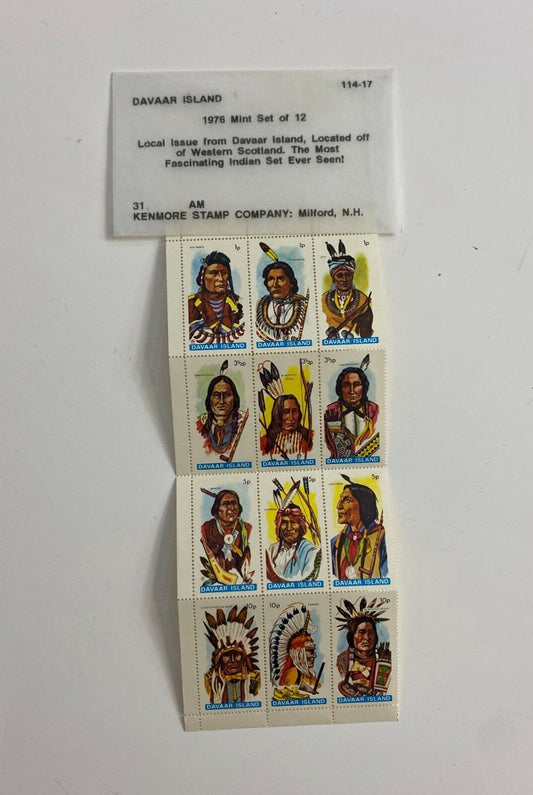 Davaar Island 1976 Mint Set of 12 Most Fascinating Indian Set Postage Stamps