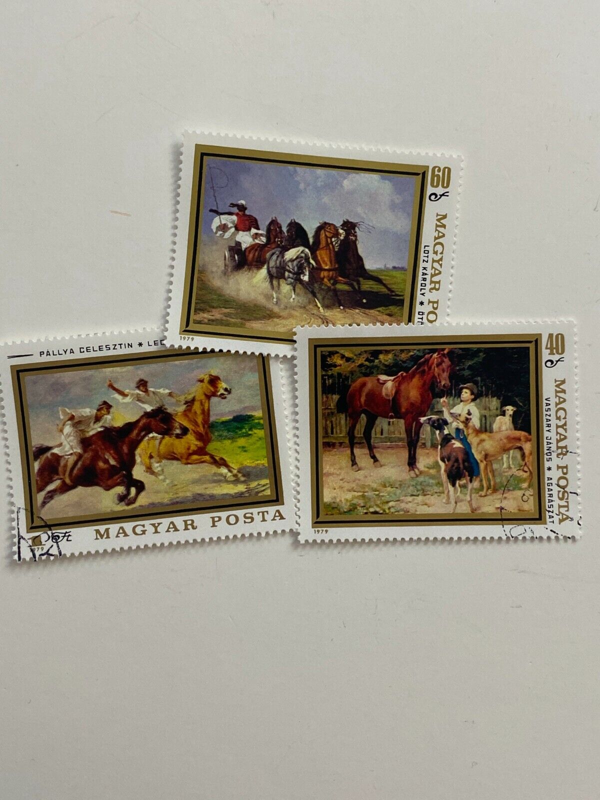 Hungary #2592-94 1979 Set of 3 Horses Paintings Collectible Postage Stamps