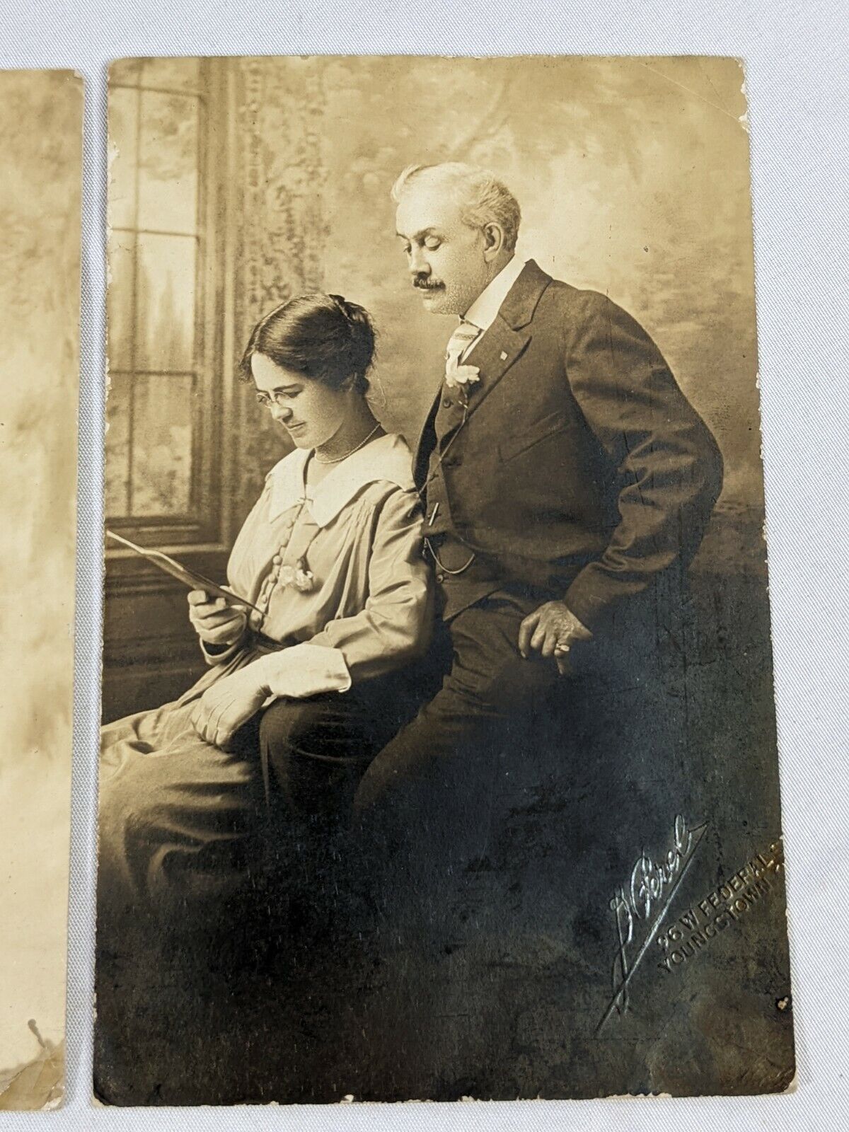 Vintage 1917 Photograph Mr & Mrs Pryce & Bob McKim Signed