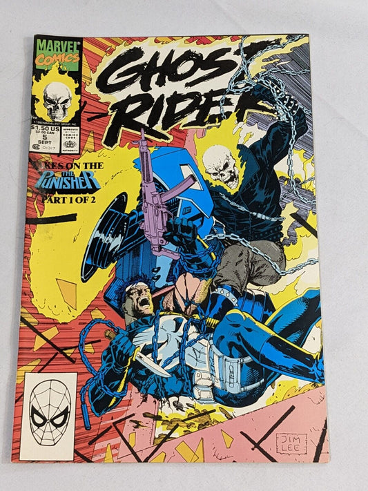 Marvel Comics Ghost Rider: Takes on the Punisher Part 1 of 2 1990 #5 September