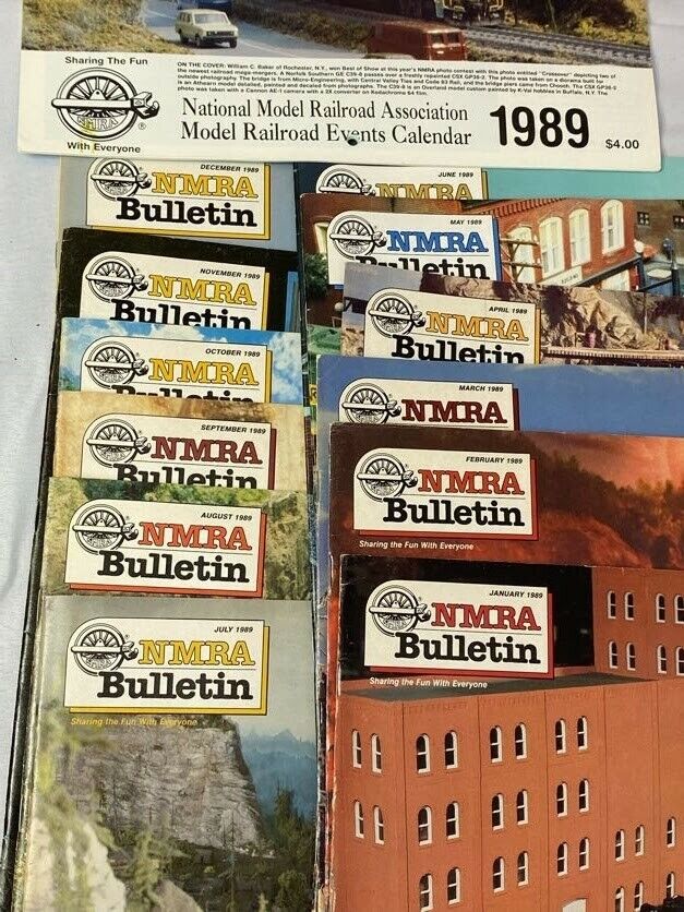NMRA Bulletin January-December 1989 Collectible Magazine Complete Yearly Issue