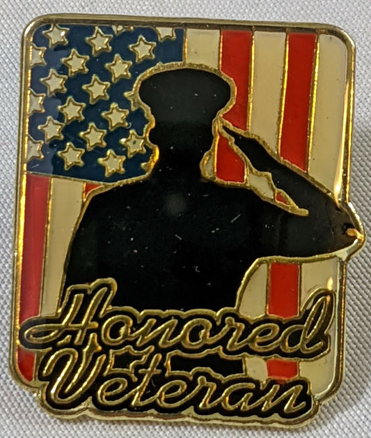 Honored Veteran USA Patriotic American Lapel Pin Badge Collectible by Hogeye
