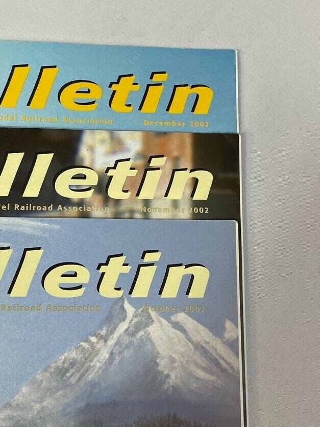 Lot of 3 NMRA Bulletin Magazine Last Quarter of 2002 Monthly Issue Collectible