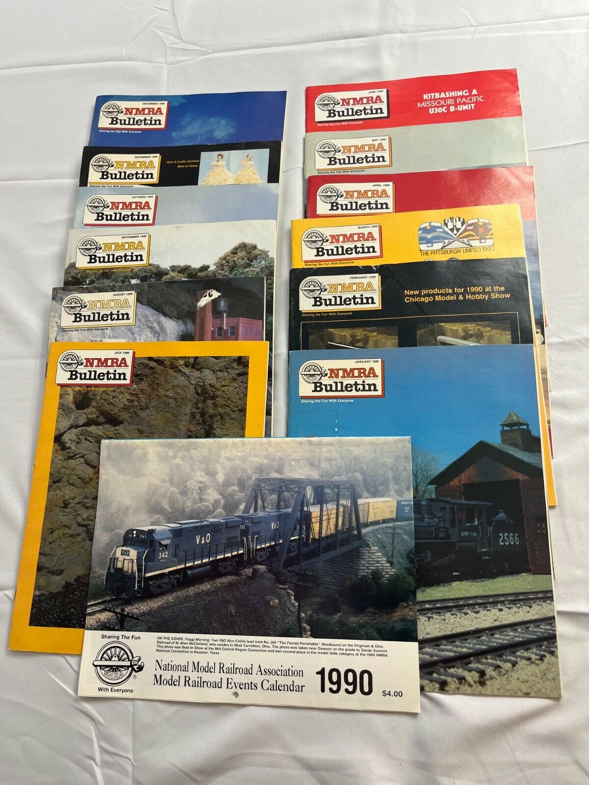 NMRA Bulletin January-December 1990 Collectible Magazine Complete Yearly Issue