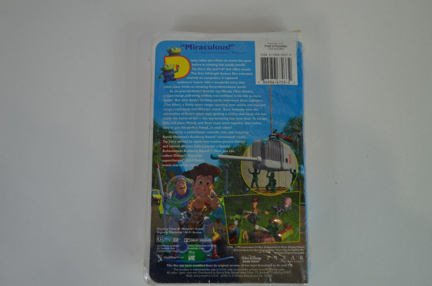 Walt Disney Home Video Toy Story VHS Cassette Tape Brand New Sealed