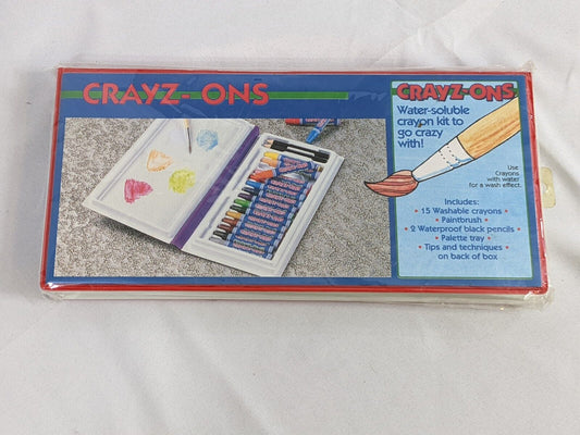 Vintage RARE Crayz-Ons Water-Soluble Crayon Kit Washable Crayons & Waterproof