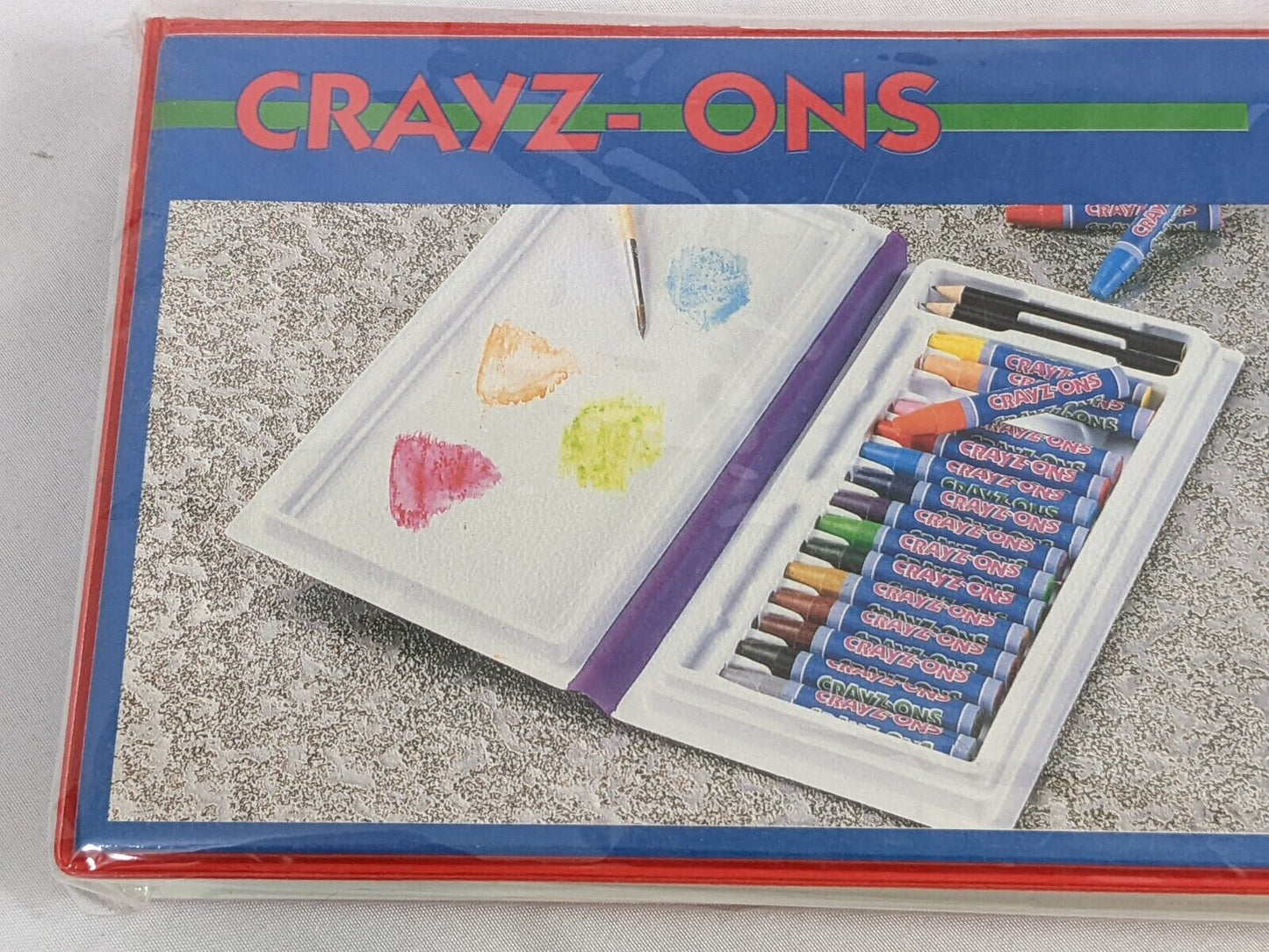 Vintage RARE Crayz-Ons Water-Soluble Crayon Kit Washable Crayons & Waterproof