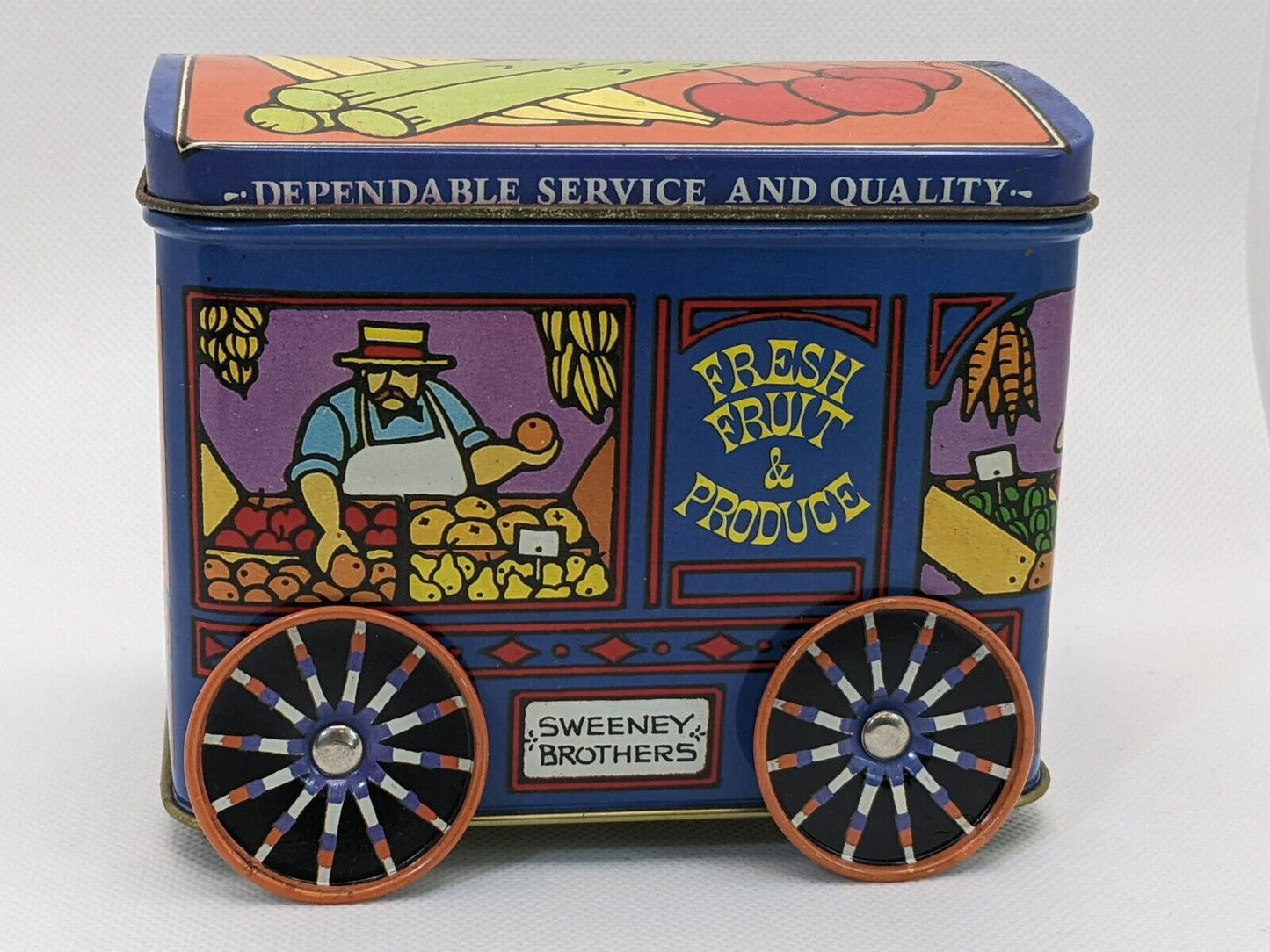 Vintage Sweeney Brothers Tin Can by JSNY Fresh Fruit & Produce Rolling Stall