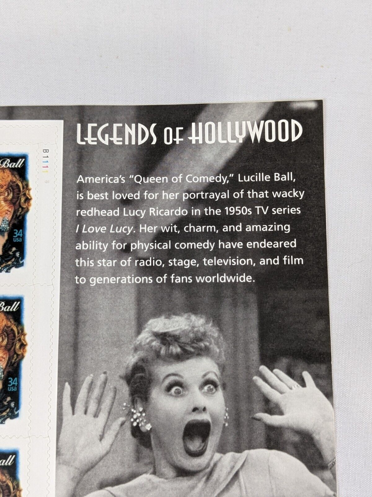 Lucille Ball Queen of Comedy Legends of Hollywood USA .34 Postage Stamps