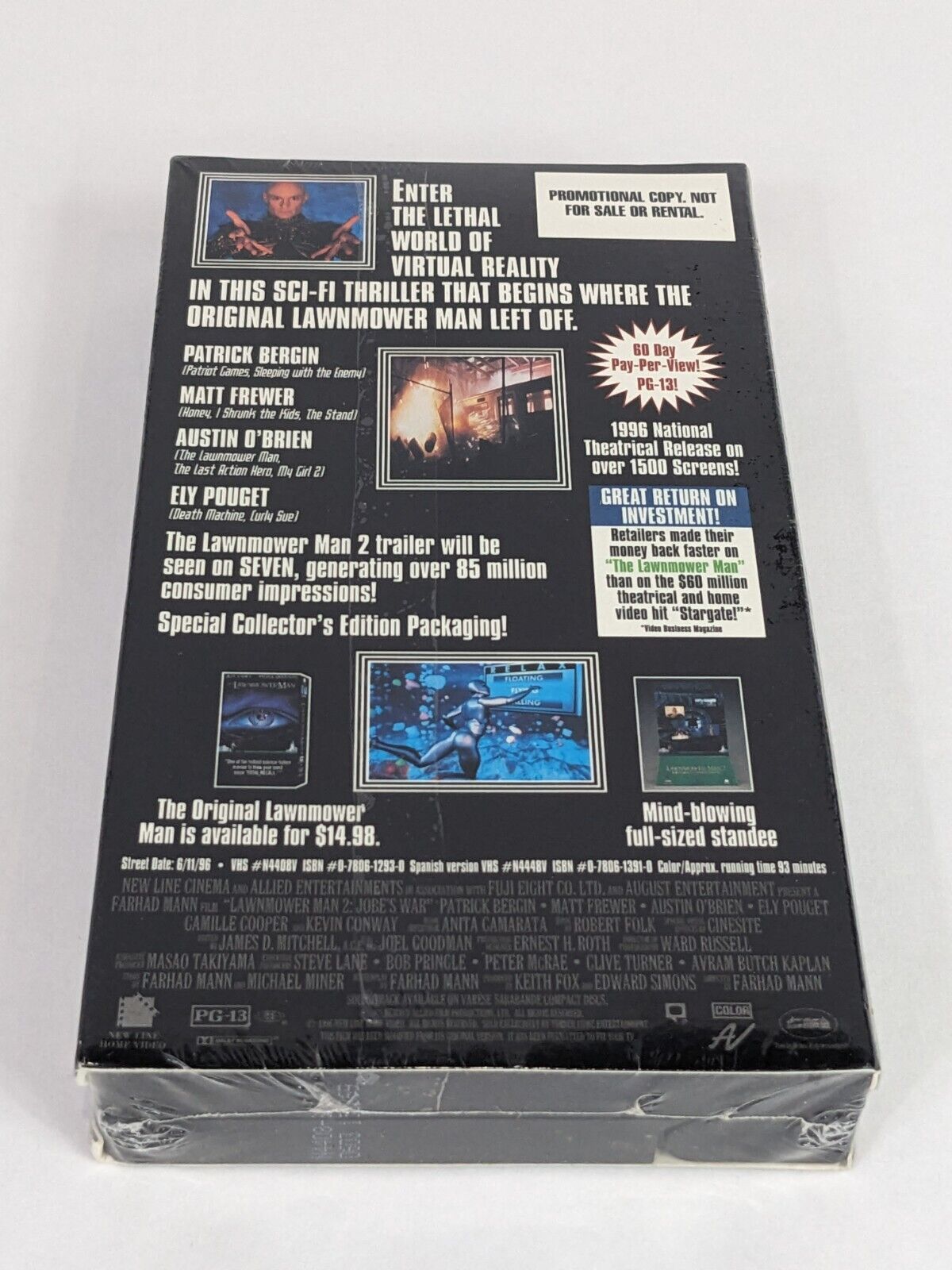 Lawnmower Man 2 Jobe's War VHS Tape Special Collector's Edition Promo Copy RARE