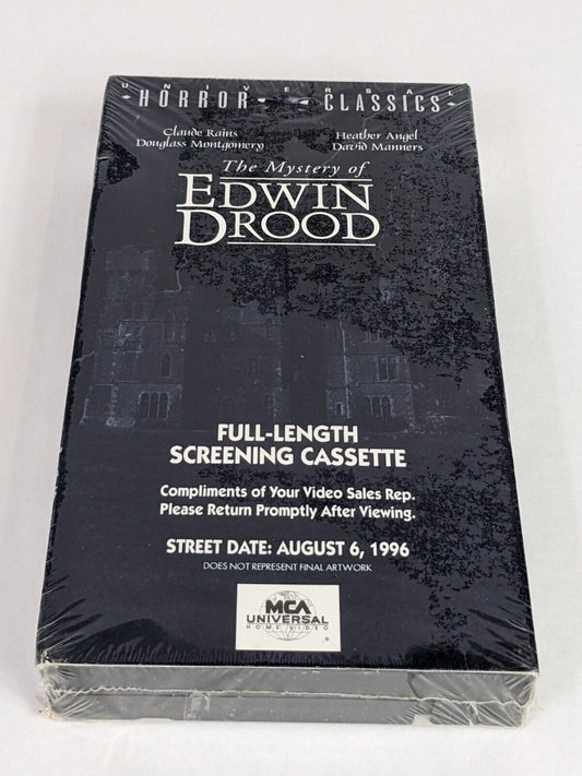 The Mystery of Edwin Drood Full-Length Screening Cassette VHS Mystery Movie RARE