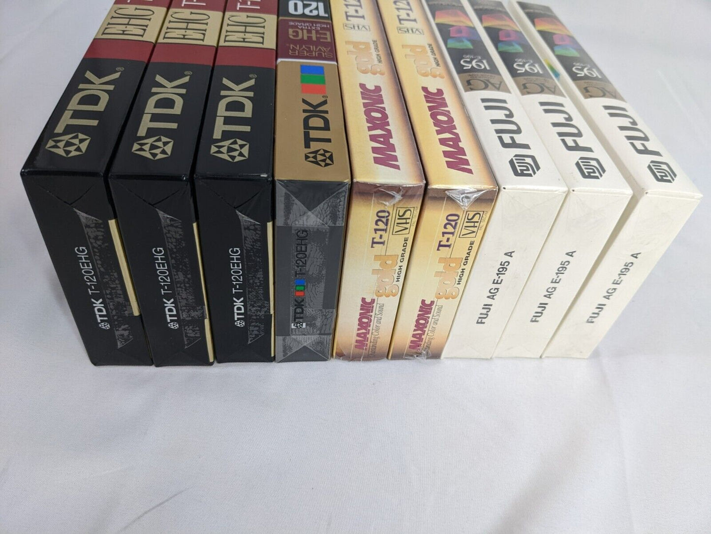 Lot of 9 Blank VHS Video Cassette Tapes TDK Maxonic Fuji Brands