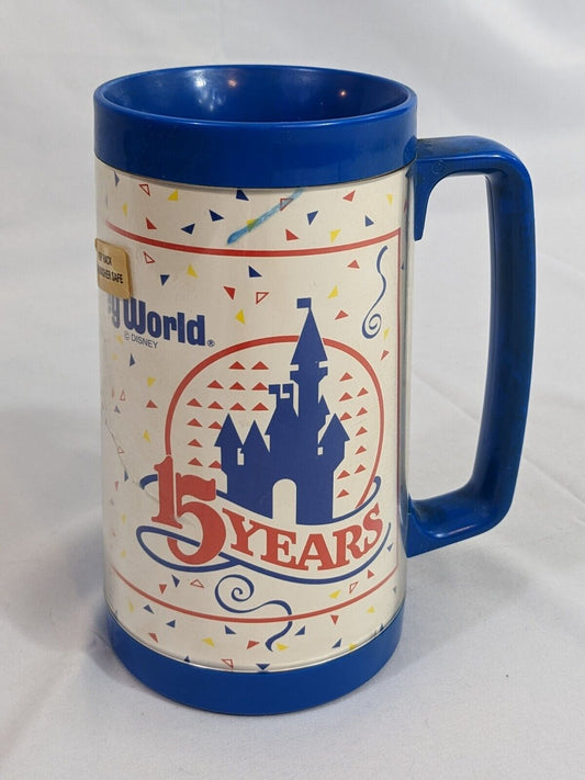 Vintage Walt Disney World 15 Years Mickey Mouse Mug Dishwasher Safe Plastic Cup