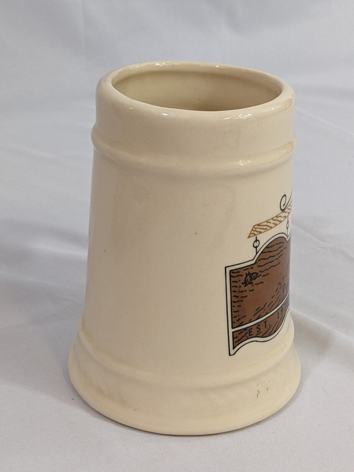 Pub German Beer Mug Stein Est 1976 Collectible Drinkware White