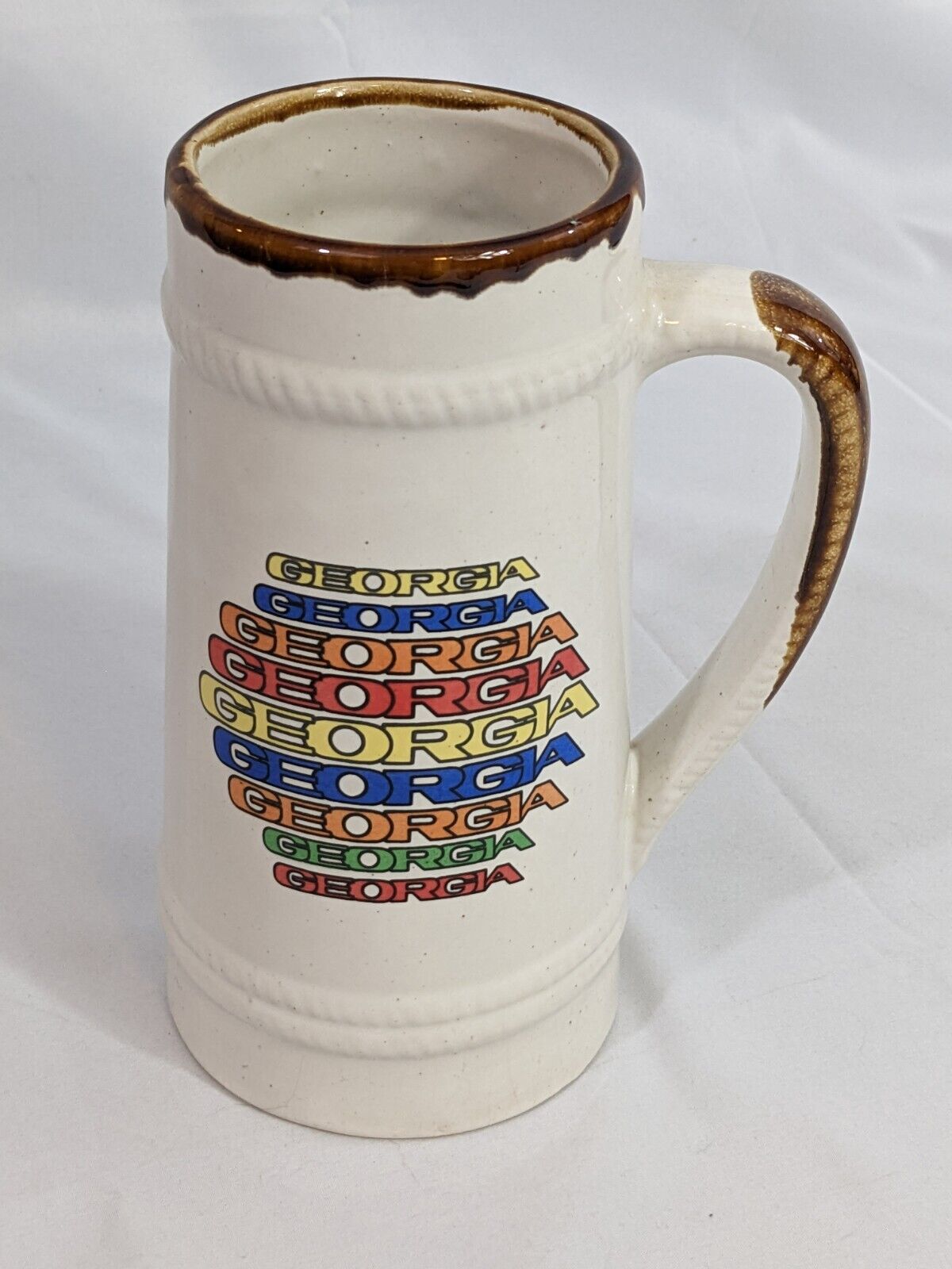 State of Georgia Beer Mug White United States Collectible Drinkware Stein