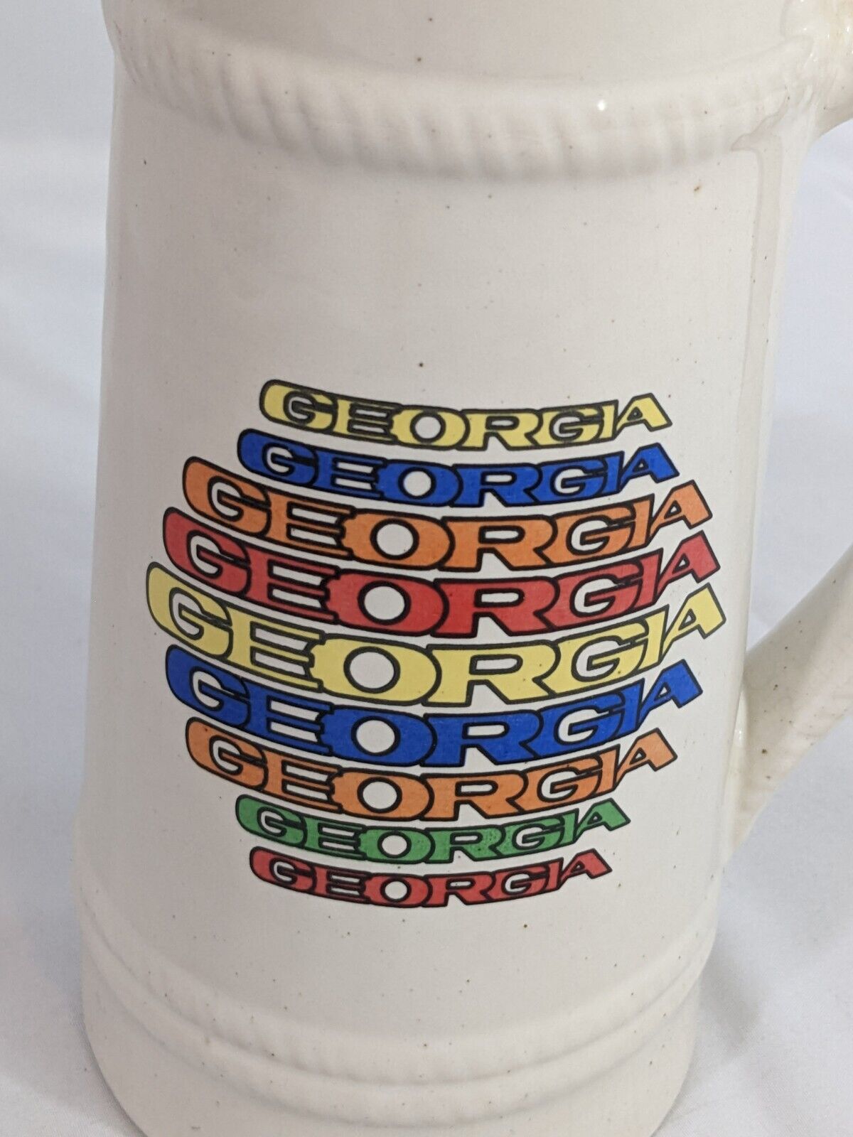 State of Georgia Beer Mug White United States Collectible Drinkware Stein