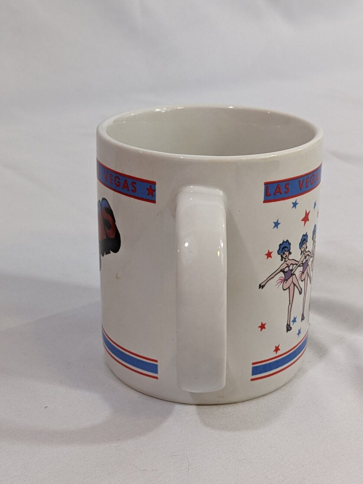 Vintage Las Vegas Coffee Mug Stoneware Cup White Collectible Drinkware