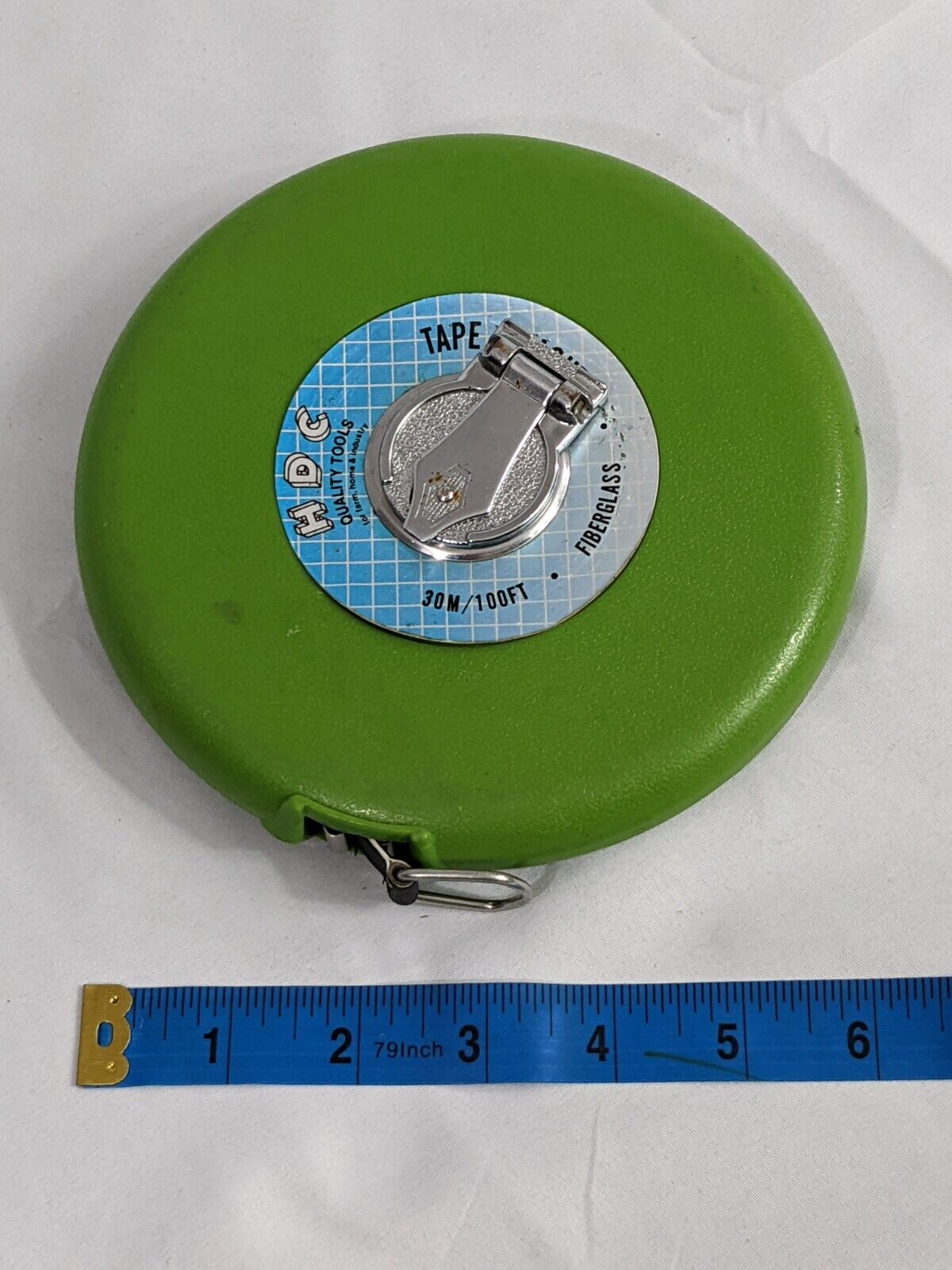 HDC Tape Measure 30M / 100FT Vintage Quality Hand Tools Green Glass Fiber