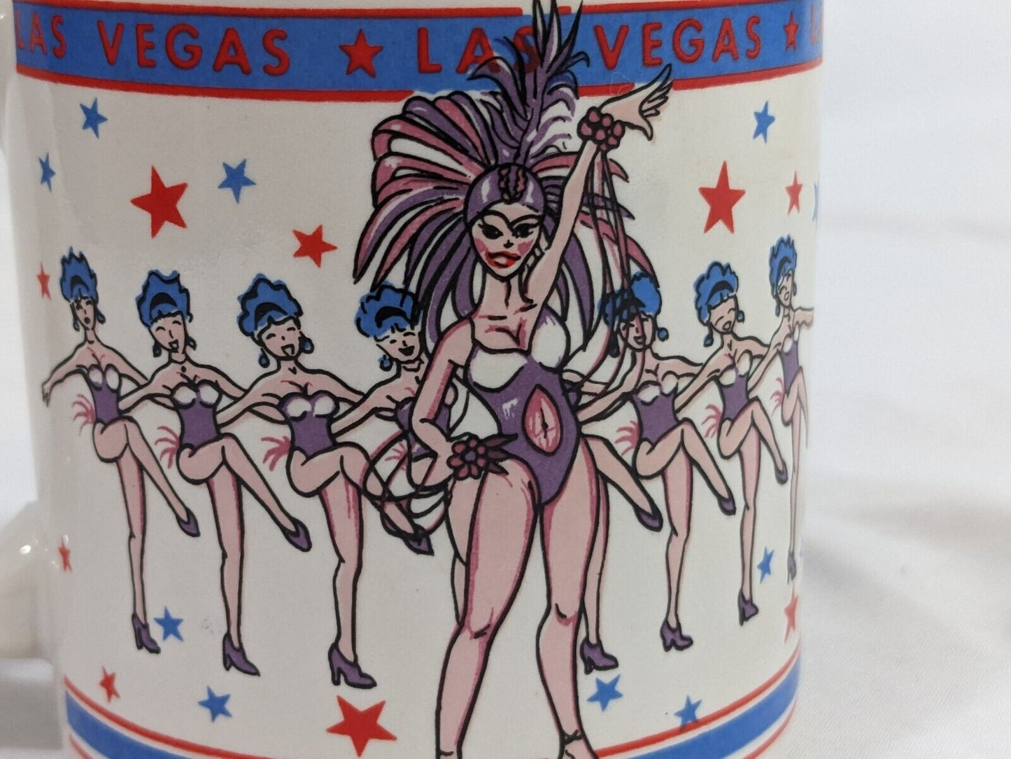 Vintage Las Vegas Coffee Mug Stoneware Cup White Collectible Drinkware