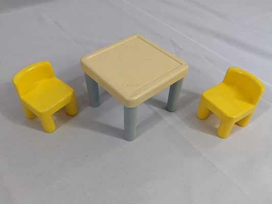 Vintage Little Tikes Miniature Table & Chairs Furniture Collectible Toy Figures