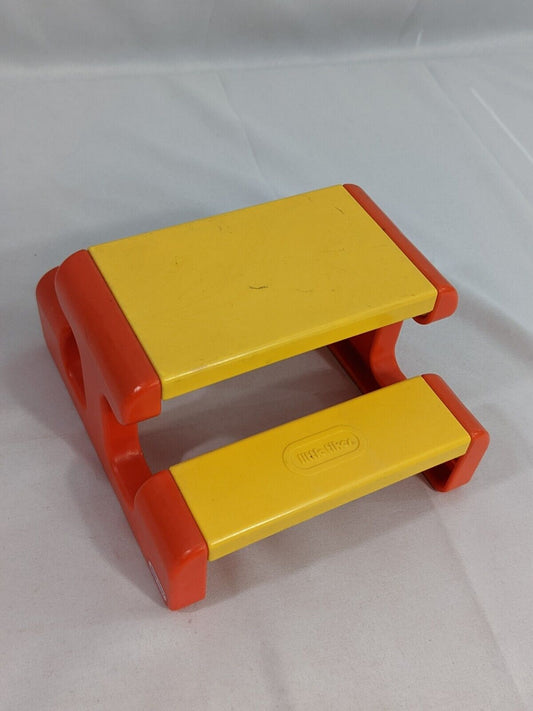 Vintage Little Tikes Miniature Red/Yellow Picnic Table Collectible Toy Figures