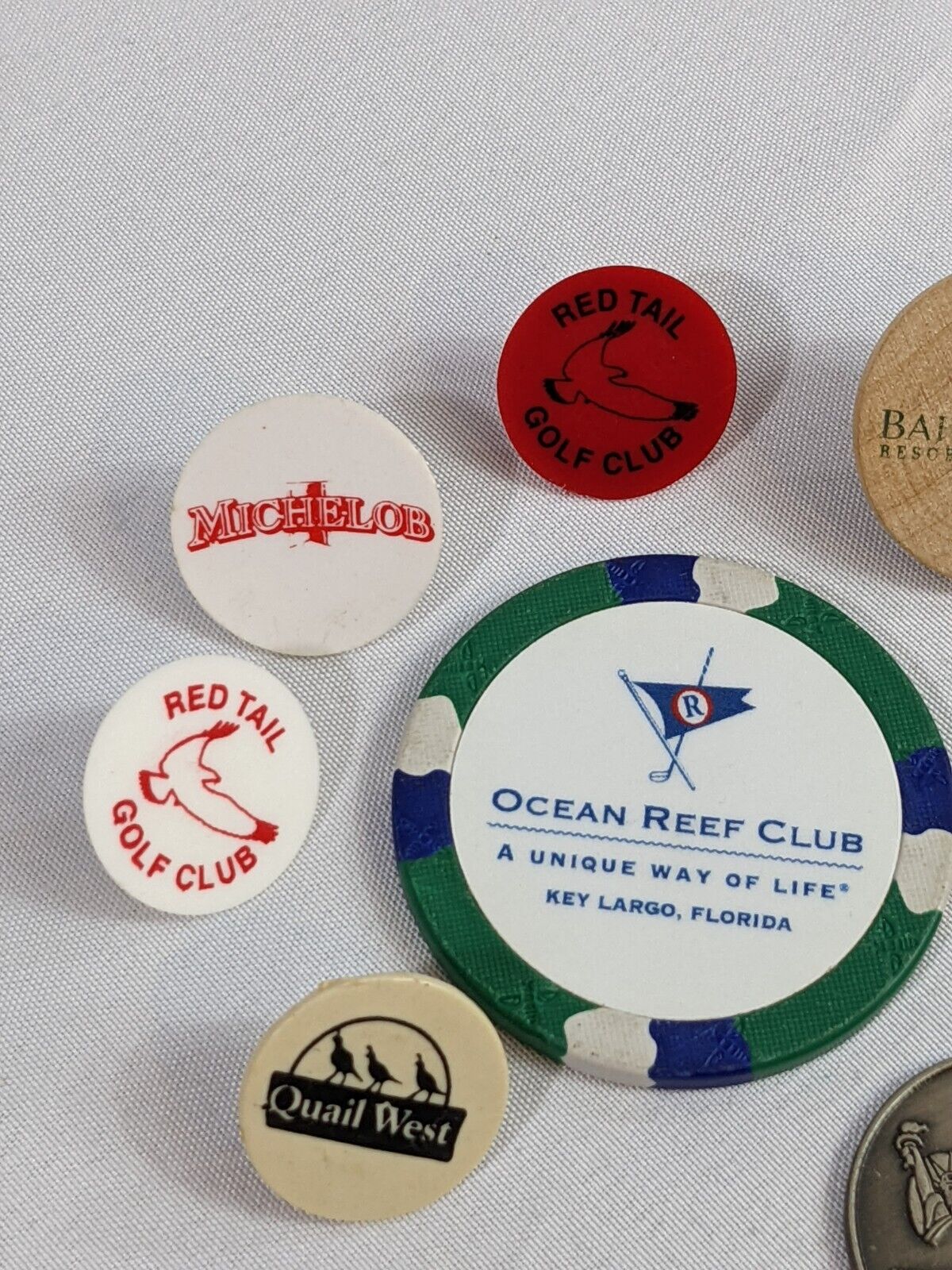 Golf Ball Markers Mixed Peg Poker Chips Lot of 13