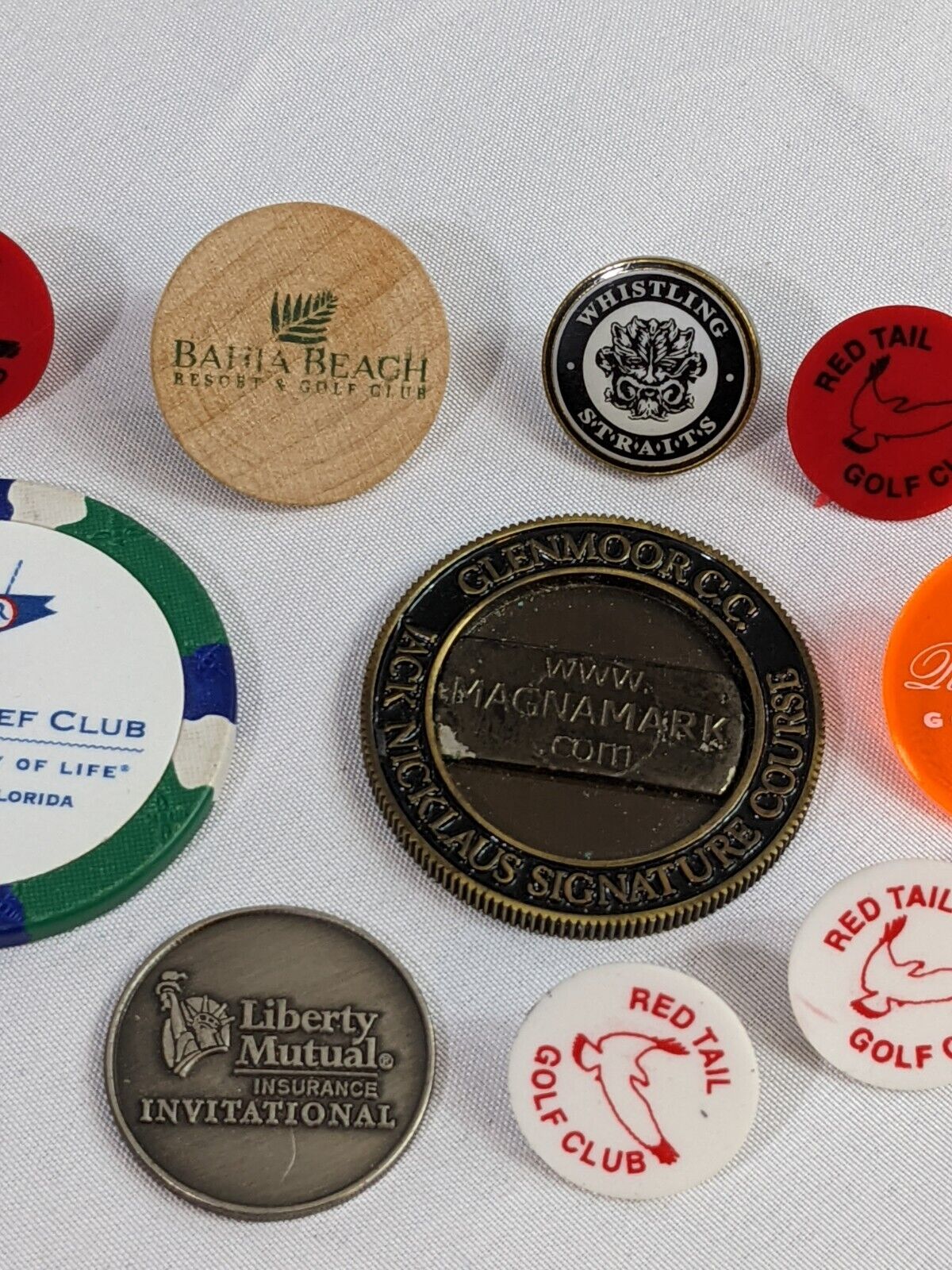 Golf Ball Markers Mixed Peg Poker Chips Lot of 13