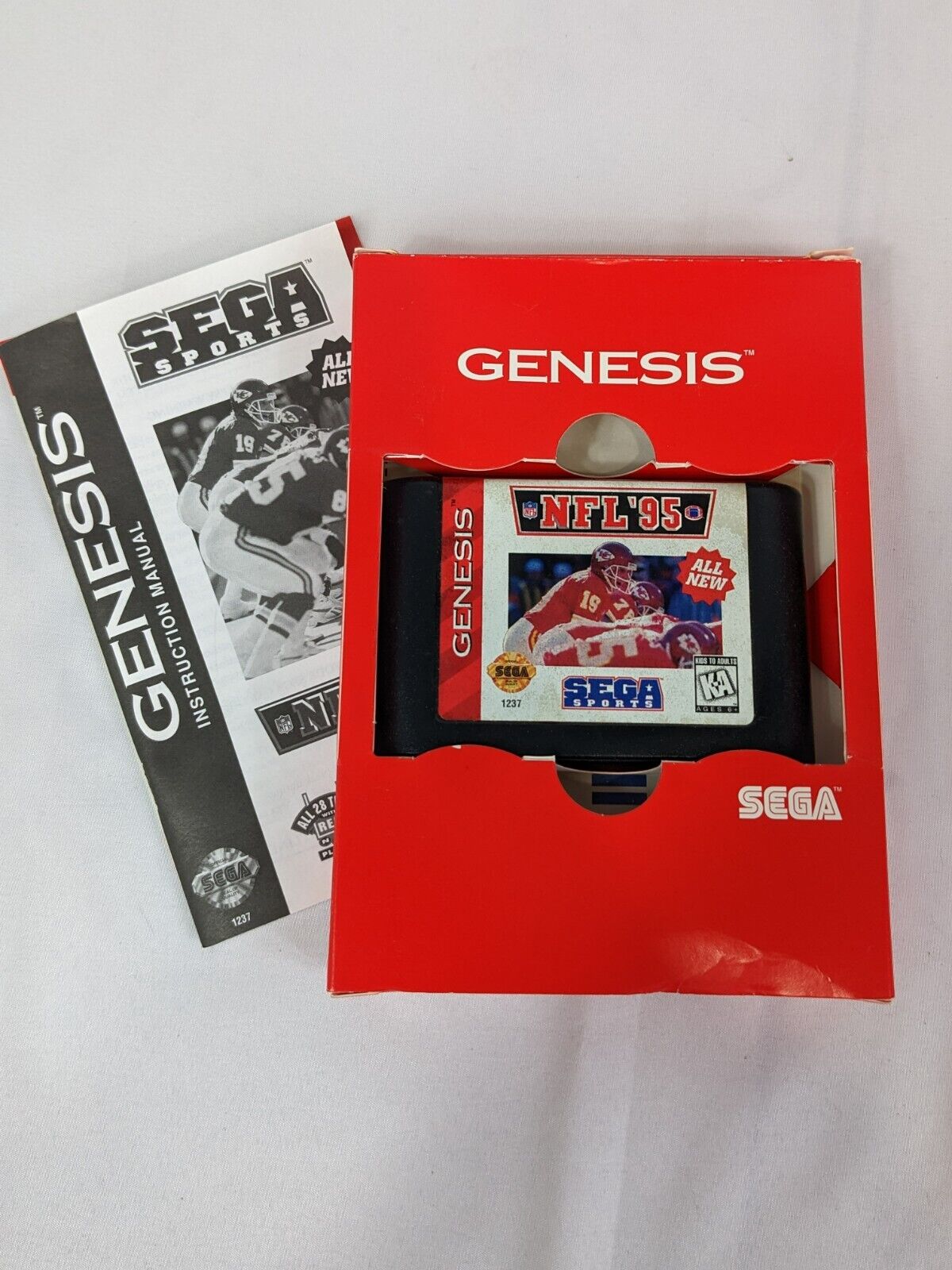 Sega Genesis Sega Sports NFL '95 Vintage Video Game Cartridge with Manual