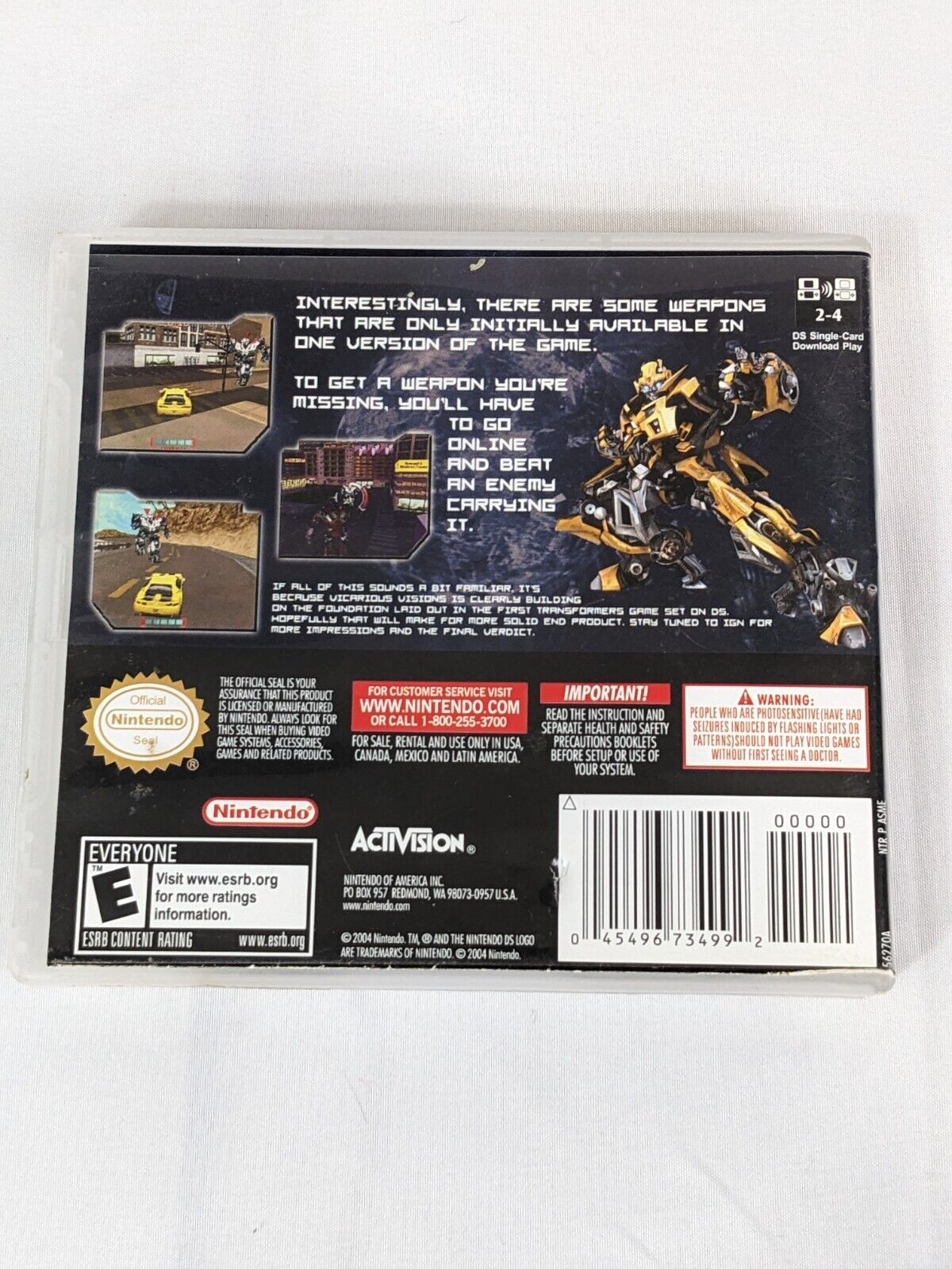 Nintendo DS NDS Transformers Revenge of the Fallen Game Cartridge w/ Booklet