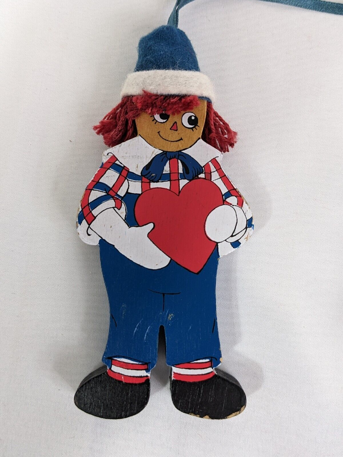 Raggedy Ann & Andy Vintage Painted Wood Christmas Ornaments by Kurt S. Adler