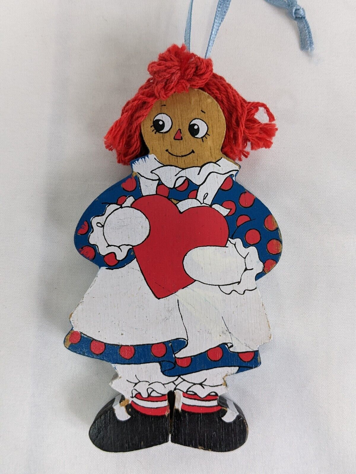 Raggedy Ann & Andy Vintage Painted Wood Christmas Ornaments by Kurt S. Adler