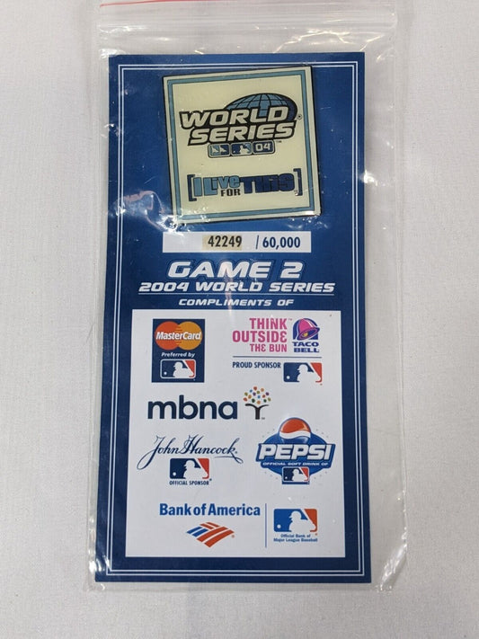 MLB Game 2 2004 World Series I Live for This Pin Badge 42249/60000