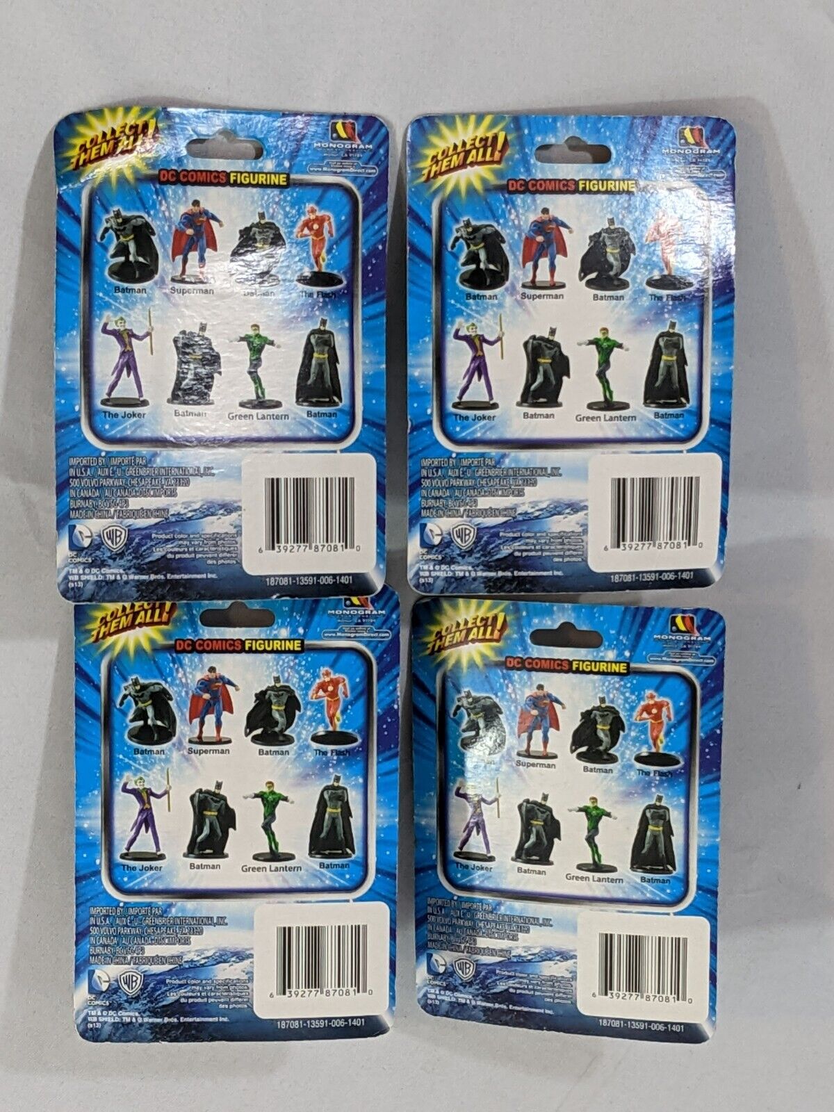 DC Comics Figurines Batman Green Lantern Superman Flash Collections Lot of 4