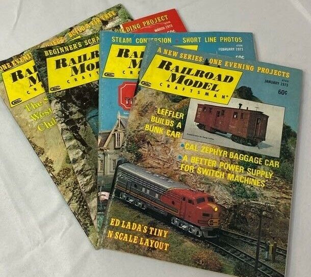 Lot of 4 Vintage Railroad Model Craftsman Magazine 1973 January - April Issue