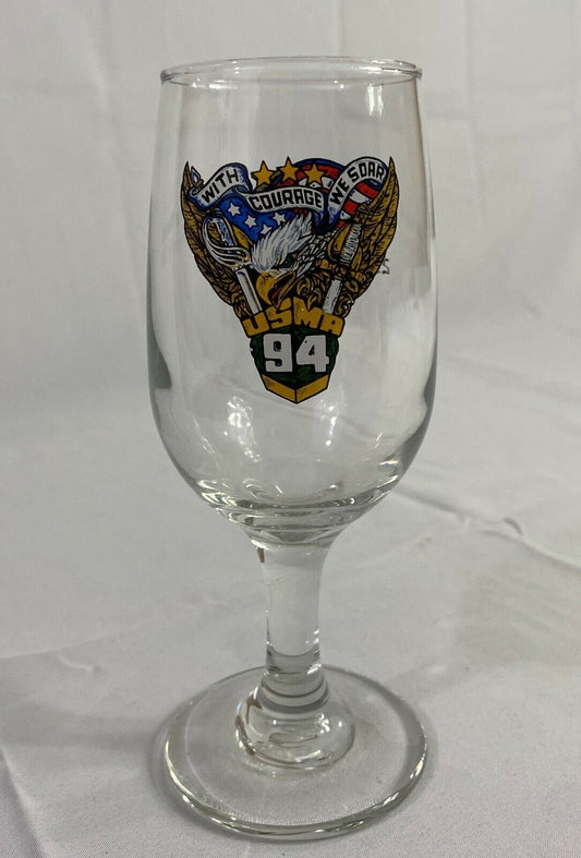 Libbey Clear Wine Glass Collectible 100th Night Weekend 25-27 February 1994 USMA