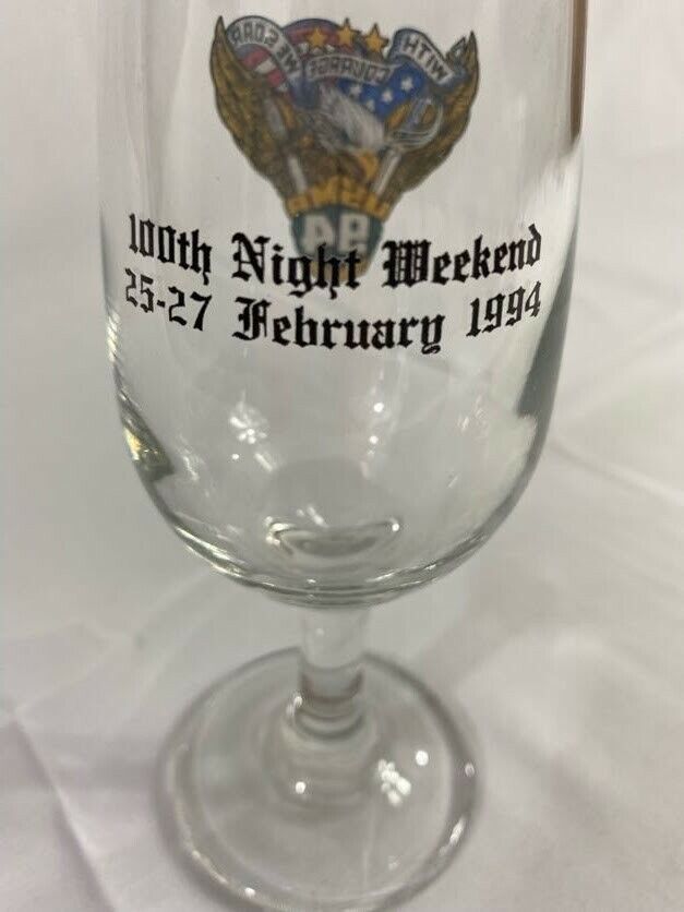 Libbey Clear Wine Glass Collectible 100th Night Weekend 25-27 February 1994 USMA