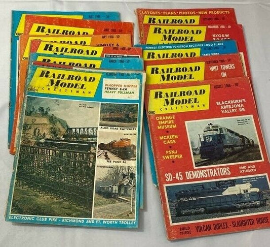 Vintage Railroad Model Craftsman Magazine February - December 1966 Monthly Issue