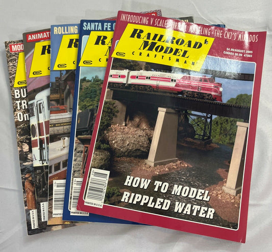 Lot of 5 Railroad Model Craftsman Magazine 2005 August - December Monthly Issue