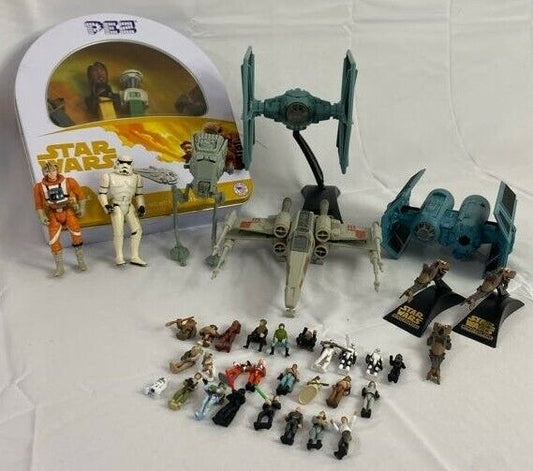 Star Wars Action Figures Bulk Lot Collectible Toys People & Battleships Pez