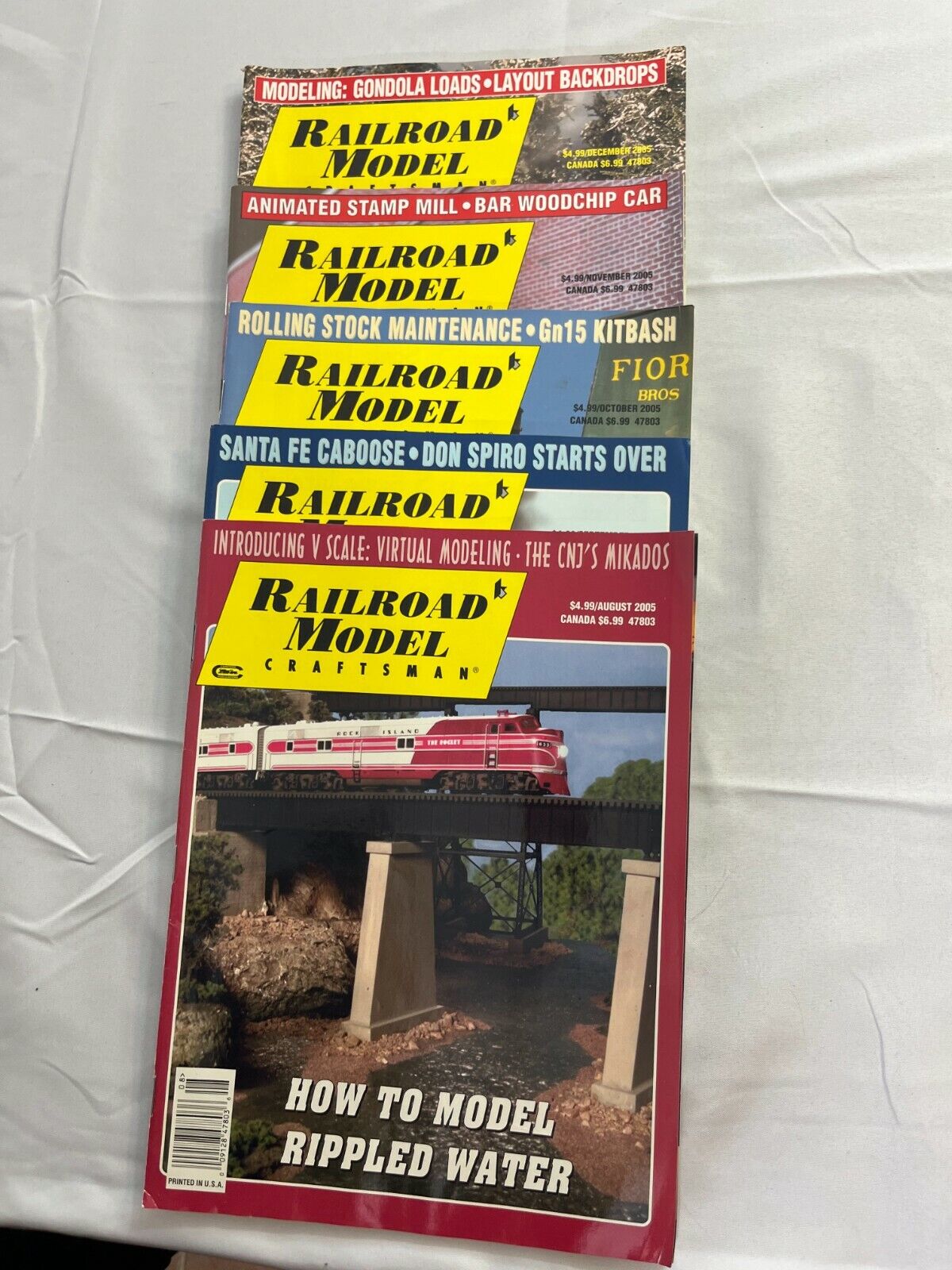 Lot of 5 Railroad Model Craftsman Magazine 2005 August - December Monthly Issue