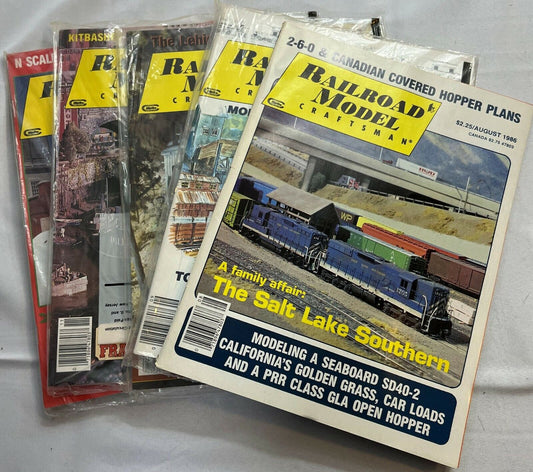 Lot of 5 Railroad Model Craftsman Magazine 1986 August - December Monthly Issue