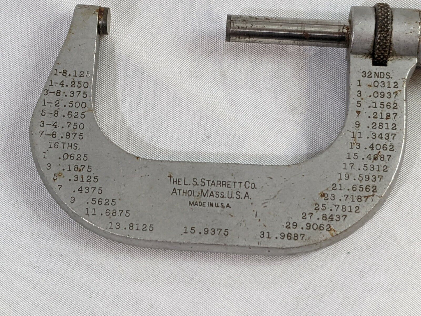 LS Starrett No. 2 Micrometer Caliper Vintage Machinist Tool 15.9375