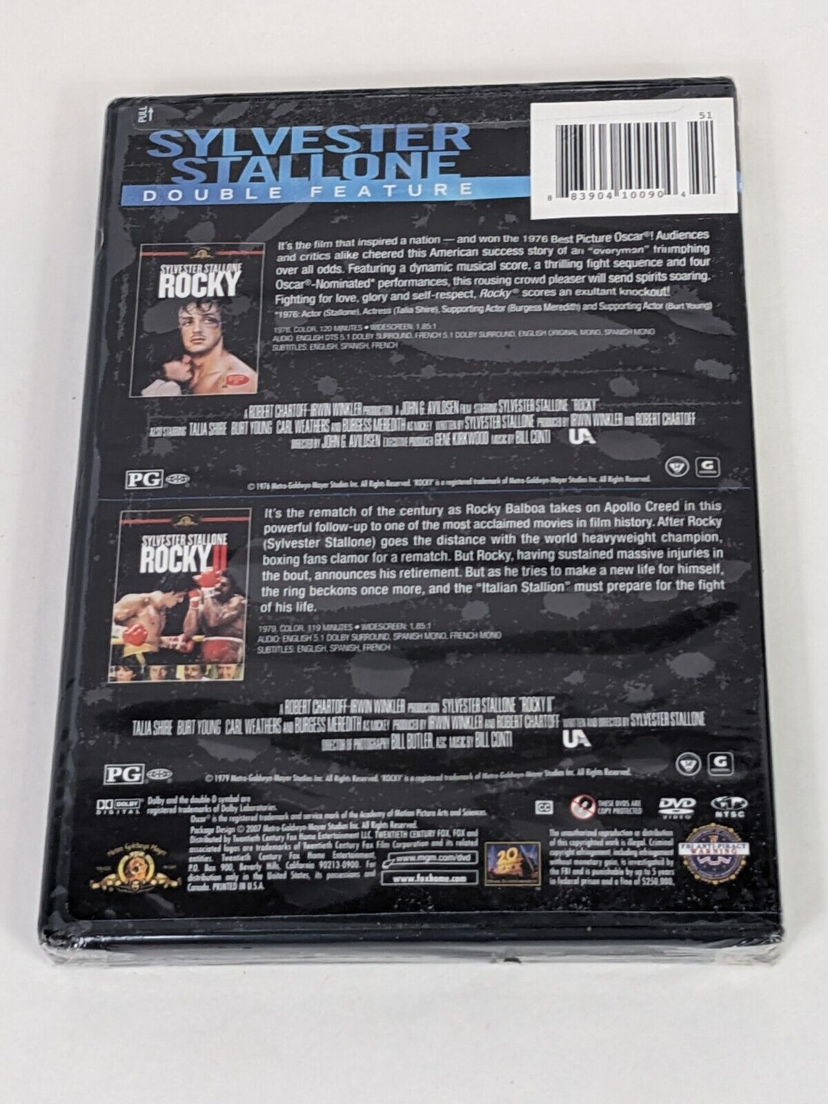 Sylvester Stallone Double Feature Rocky & Rocky II DVD Video Movie MGM