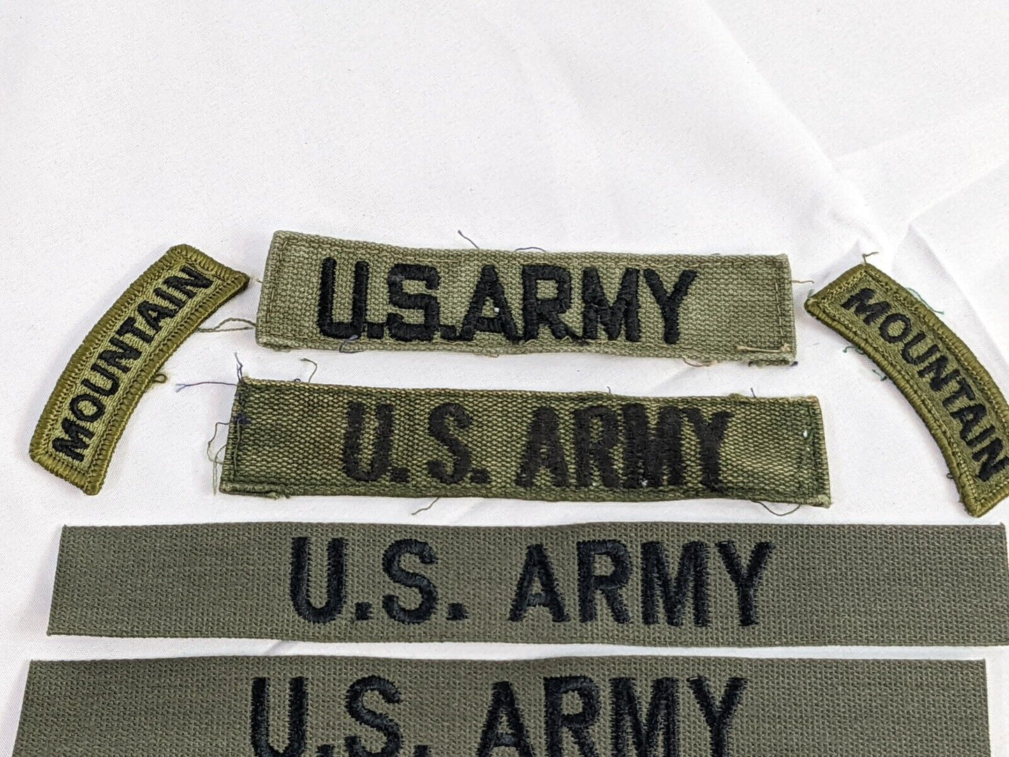 Lot of 8 US Army 10th Mountain Division Tab Patch OD Green