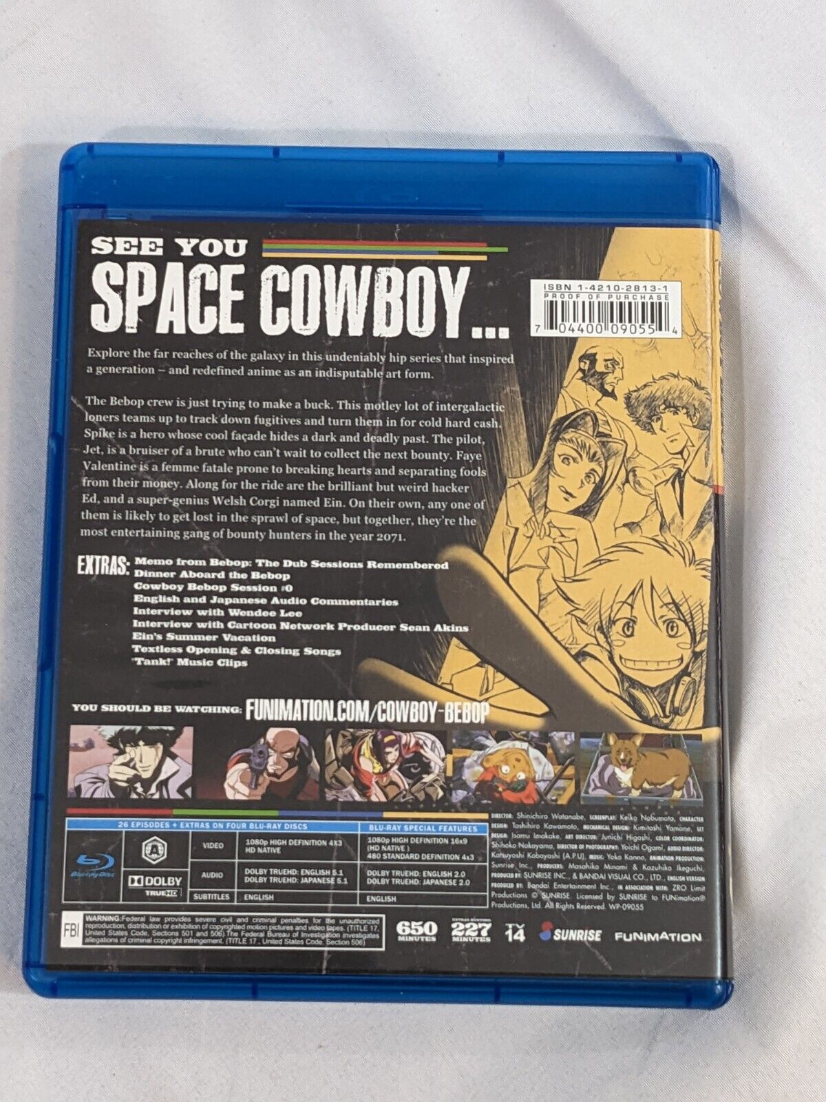 Cowboy BeBop The Complete Series 26 Episodes + Extras on 4 Blu-Ray Discs Anime