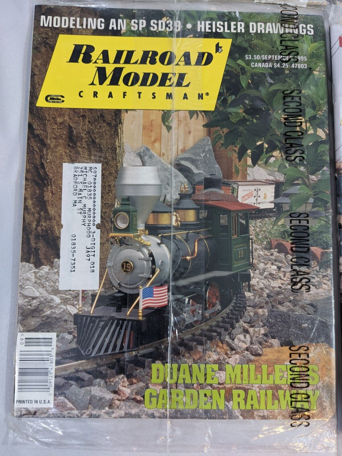 Lot of 4 Railroad Model Craftsman Magazine 1995 August-October & December