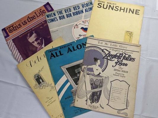 Lot of 6 Vintage Music Sheet Collection by Irving Berlin